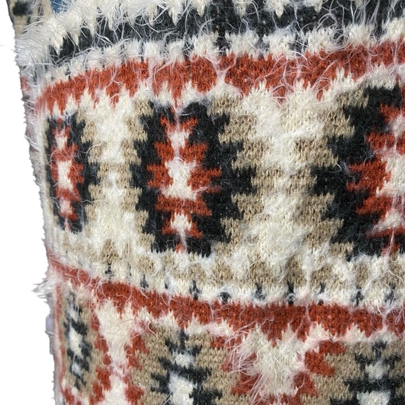 Shyanne Fuzzy Eyelash Boho Southwest Western Cowgirl Cardigan Sweater Duster XS - Picture 11 of 13